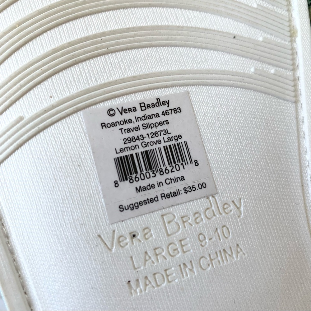Vera Bradley Lemon Grove Travel Slippers - Picture 4 of 5